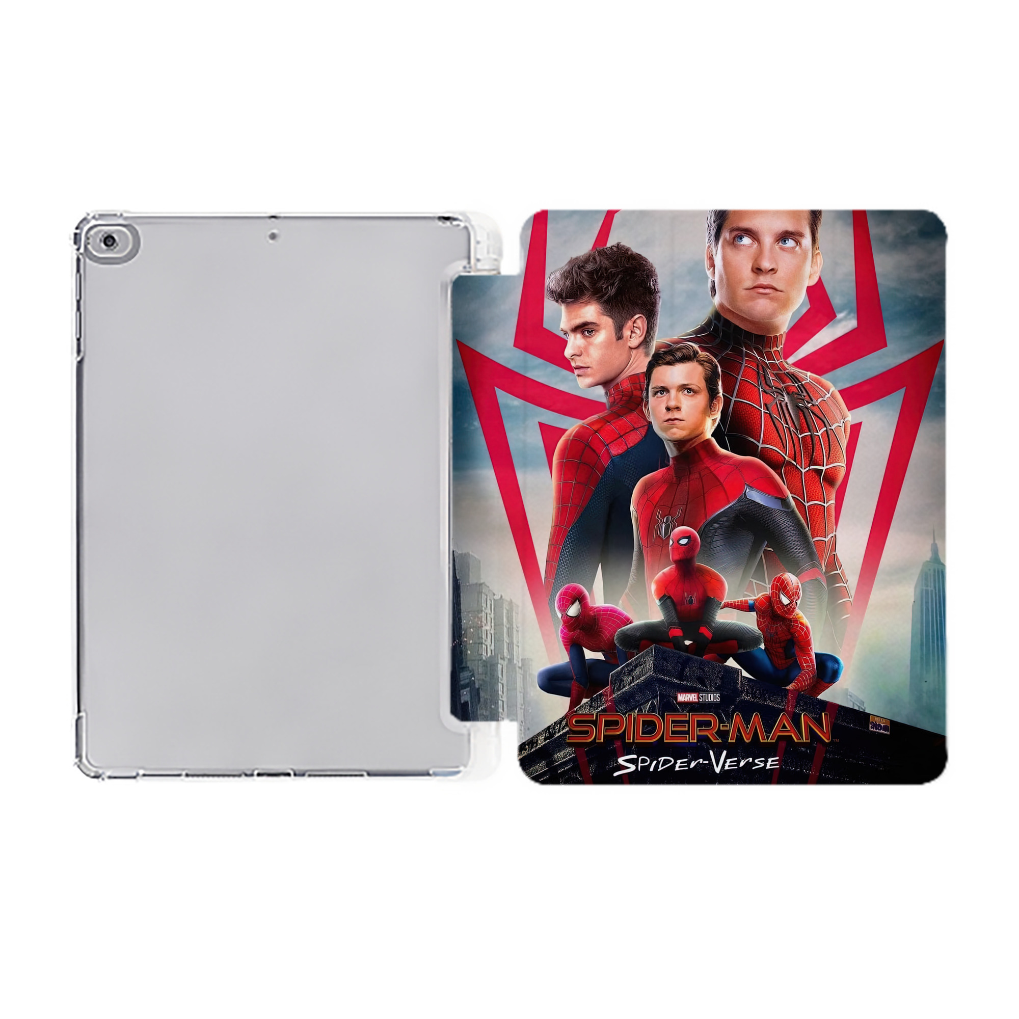 （画像用） Spider Man スパイダーマン IPad ケース ペン収納付き 三つ折りスタンド PUレザー×シリコン 対応機種9.5/10.5/10.9インチ
